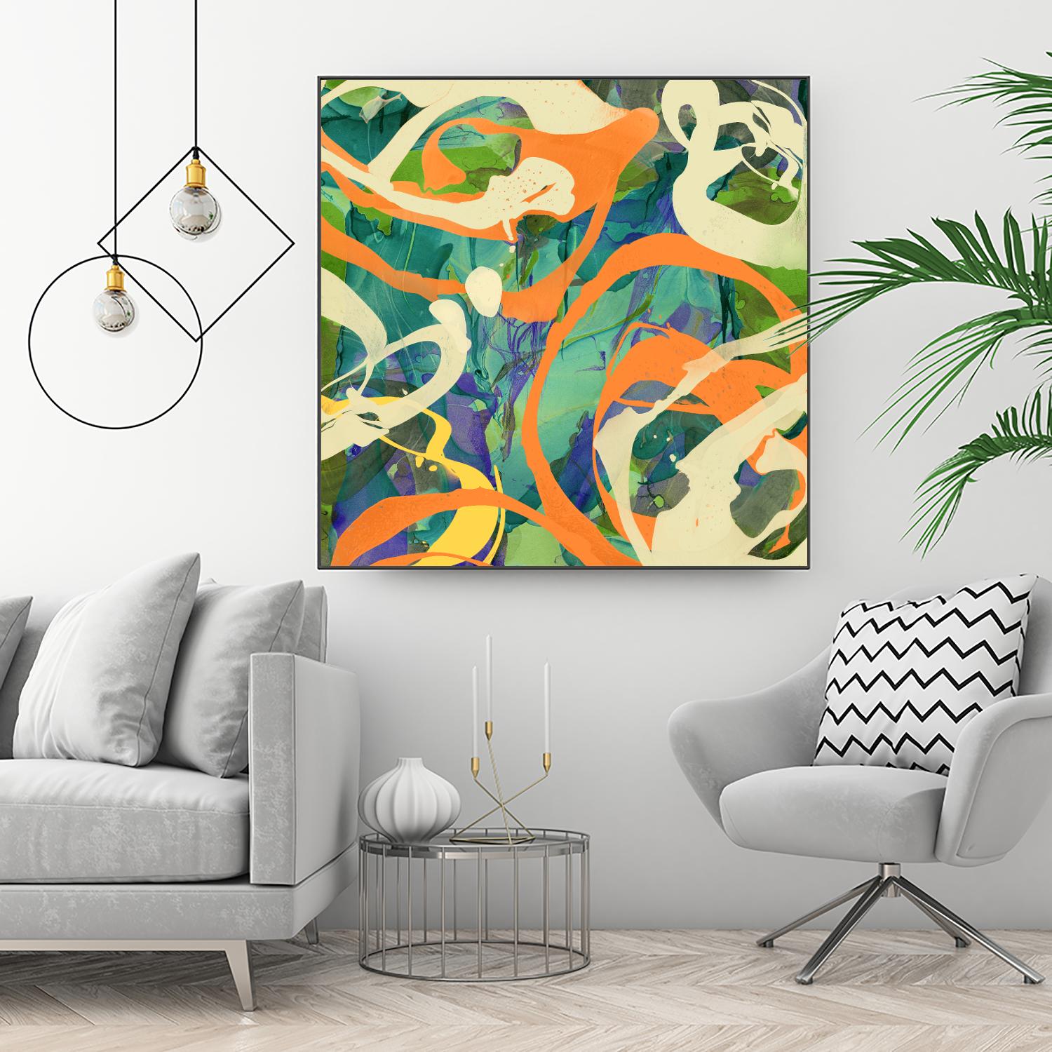 Swirls in Motion by THE Studio on GIANT ART - green abstract