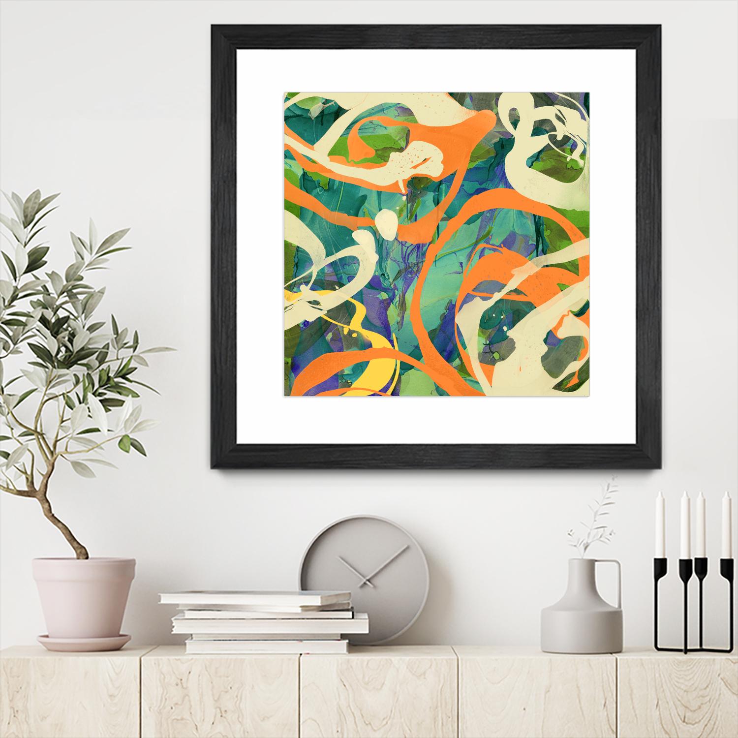 Swirls in Motion by THE Studio on GIANT ART - green abstract