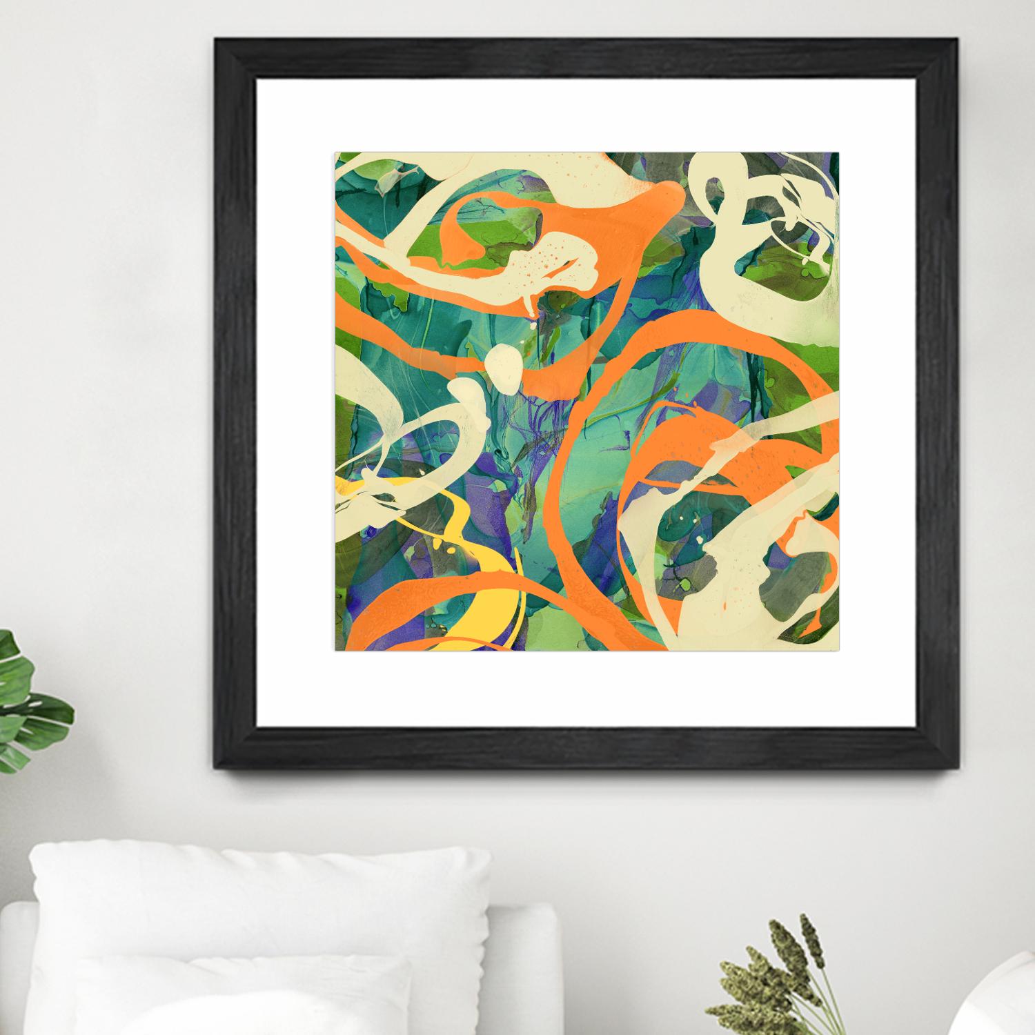 Swirls in Motion by THE Studio on GIANT ART - green abstract