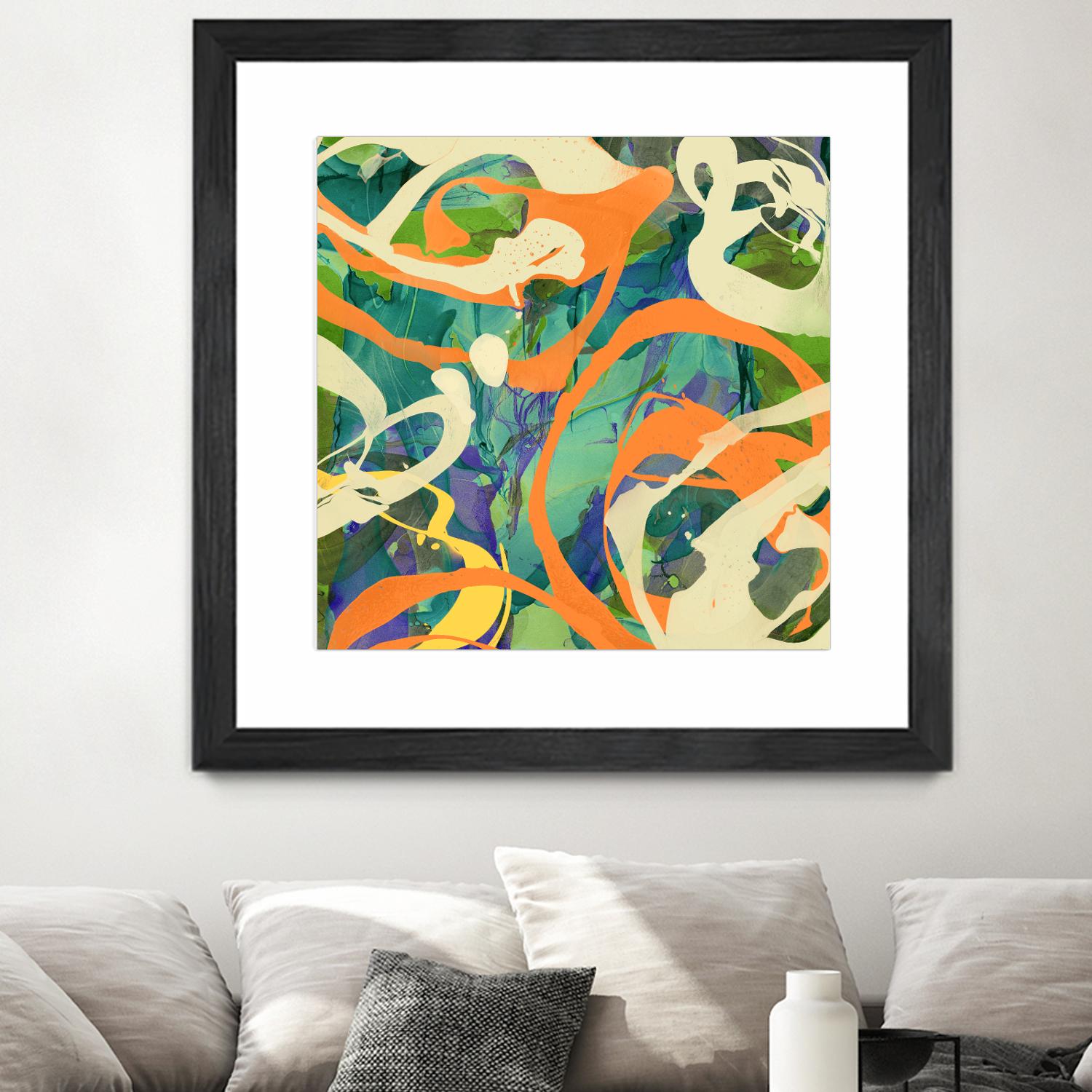Swirls in Motion by THE Studio on GIANT ART - green abstract