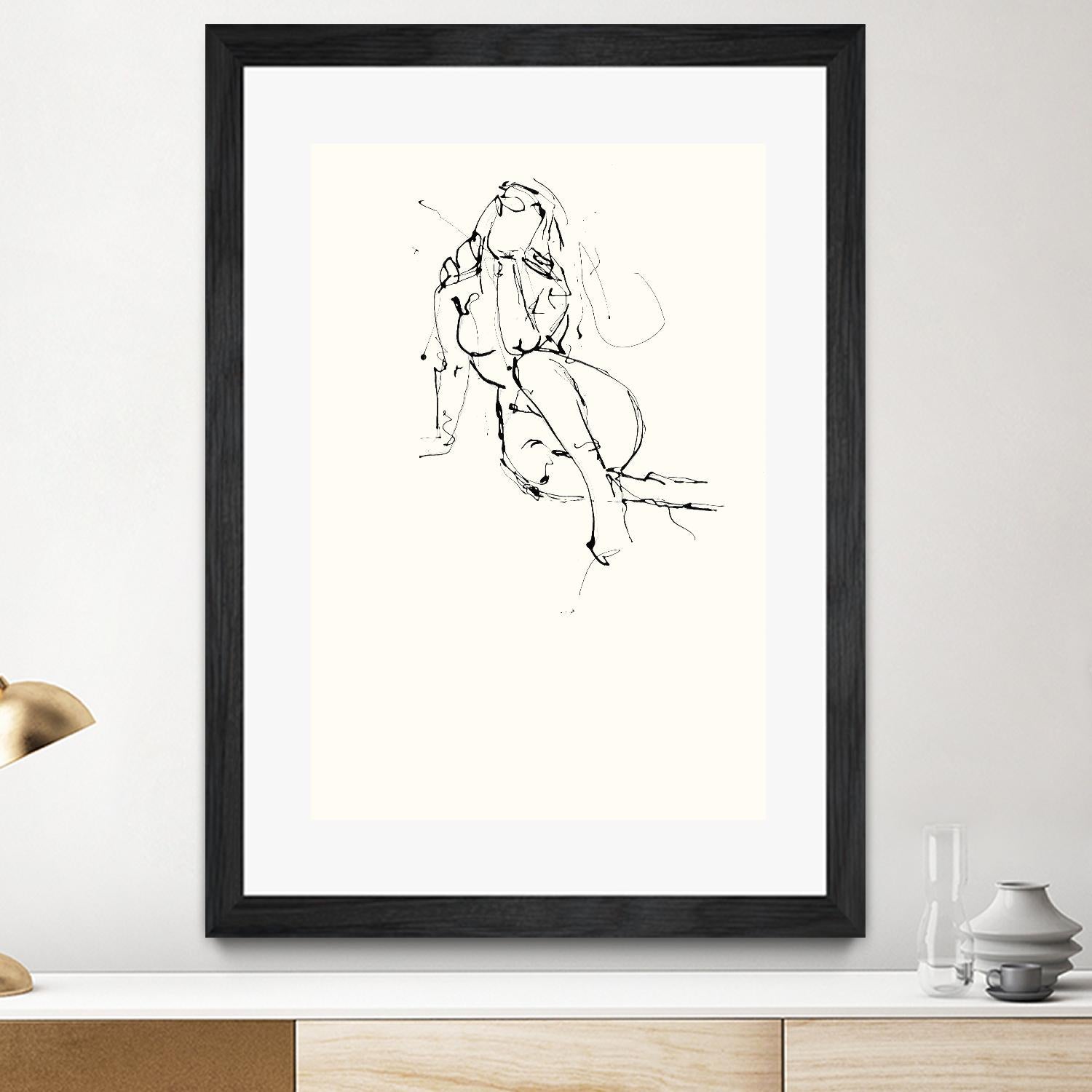 Contour Figure 9 by Stefano Altamura on GIANT ART - white black & white corps nu