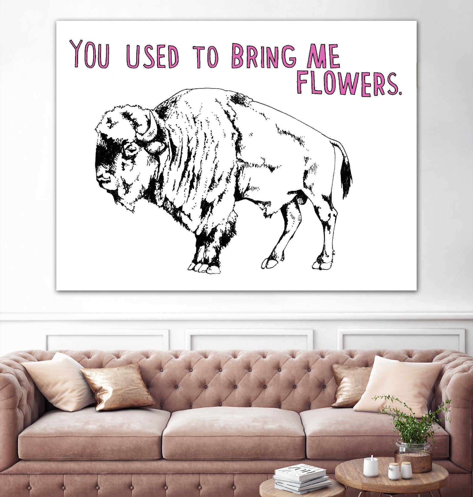 Bison by Natasha Marie on GIANT ART - pink contemporary