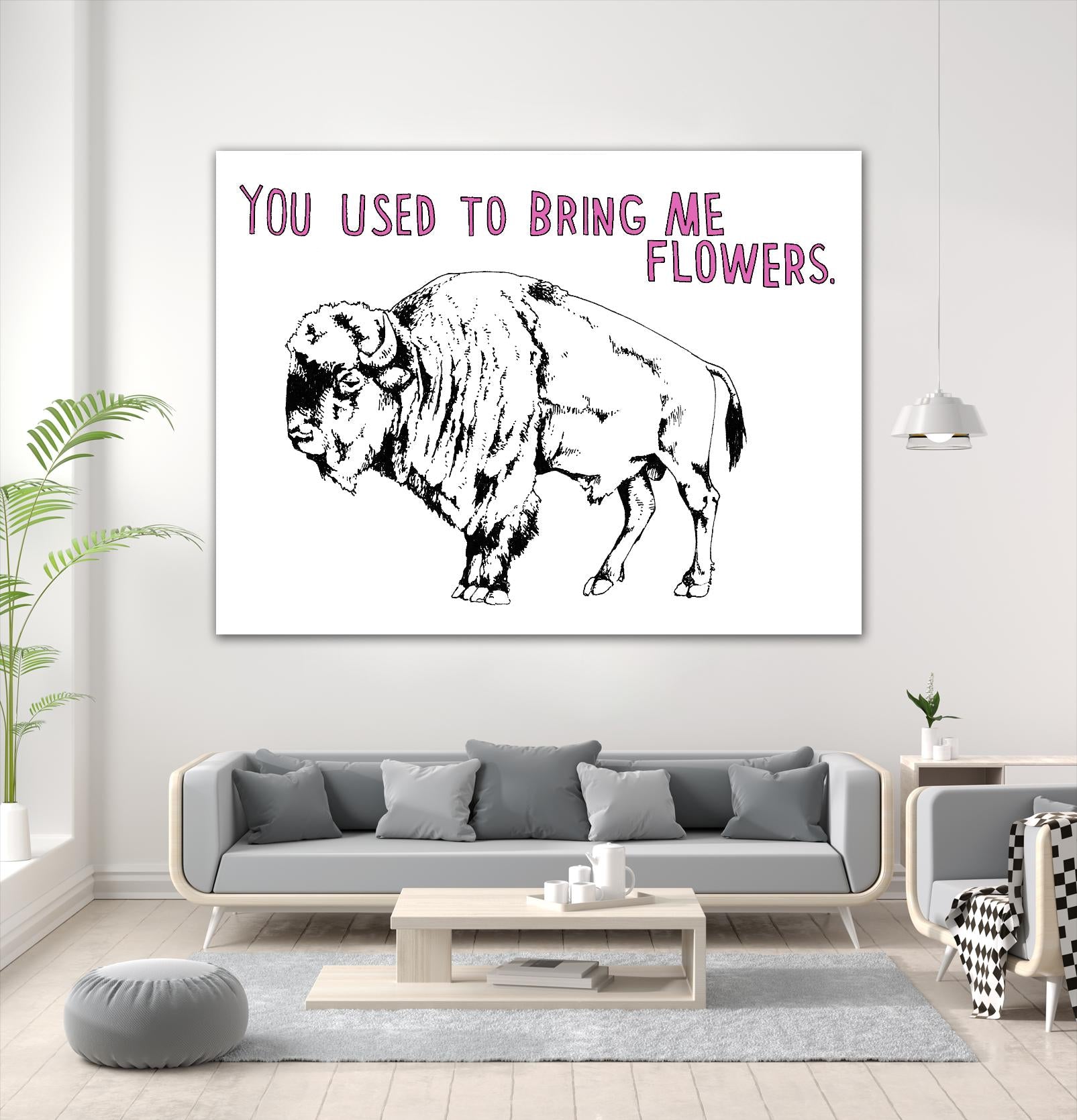 Bison by Natasha Marie on GIANT ART - pink contemporary