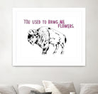 Bison by Natasha Marie on GIANT ART - pink black & white beef