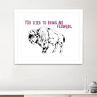 Bison by Natasha Marie on GIANT ART - pink black & white beef