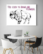 Bison by Natasha Marie on GIANT ART - pink black & white beef