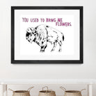 Bison by Natasha Marie on GIANT ART - pink black & white beef