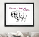 Bison by Natasha Marie on GIANT ART - pink black & white beef