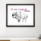 Bison by Natasha Marie on GIANT ART - pink black & white beef