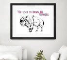 Bison by Natasha Marie on GIANT ART - pink black & white beef