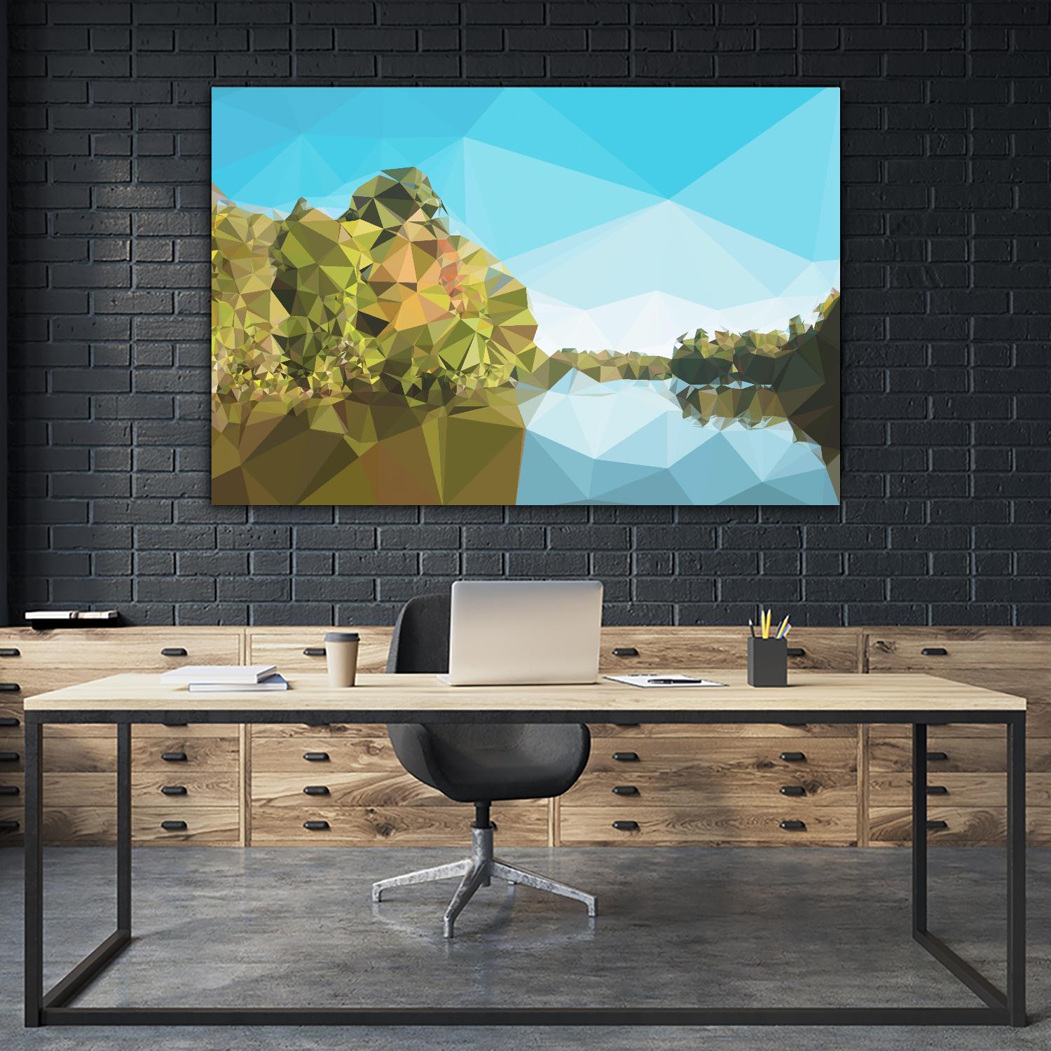 Fractal Lakeside by THE Studio on GIANT ART - green landscape