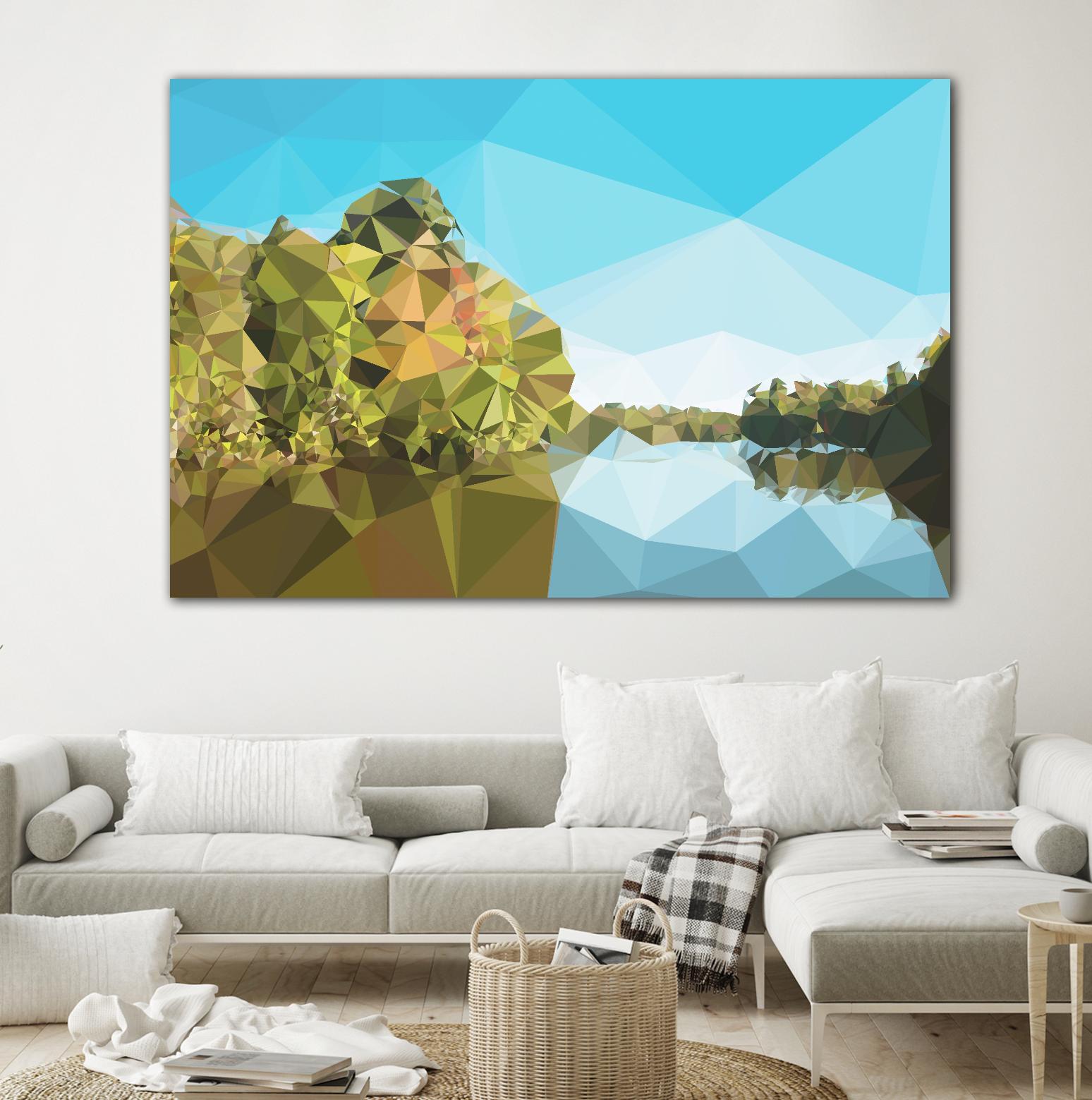 Fractal Lakeside by THE Studio on GIANT ART - green landscape