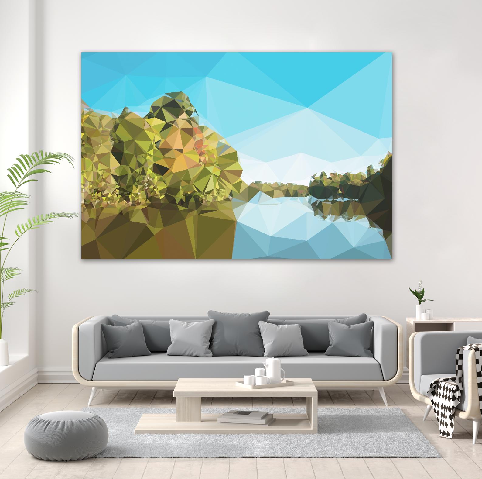 Fractal Lakeside by THE Studio on GIANT ART - green landscape