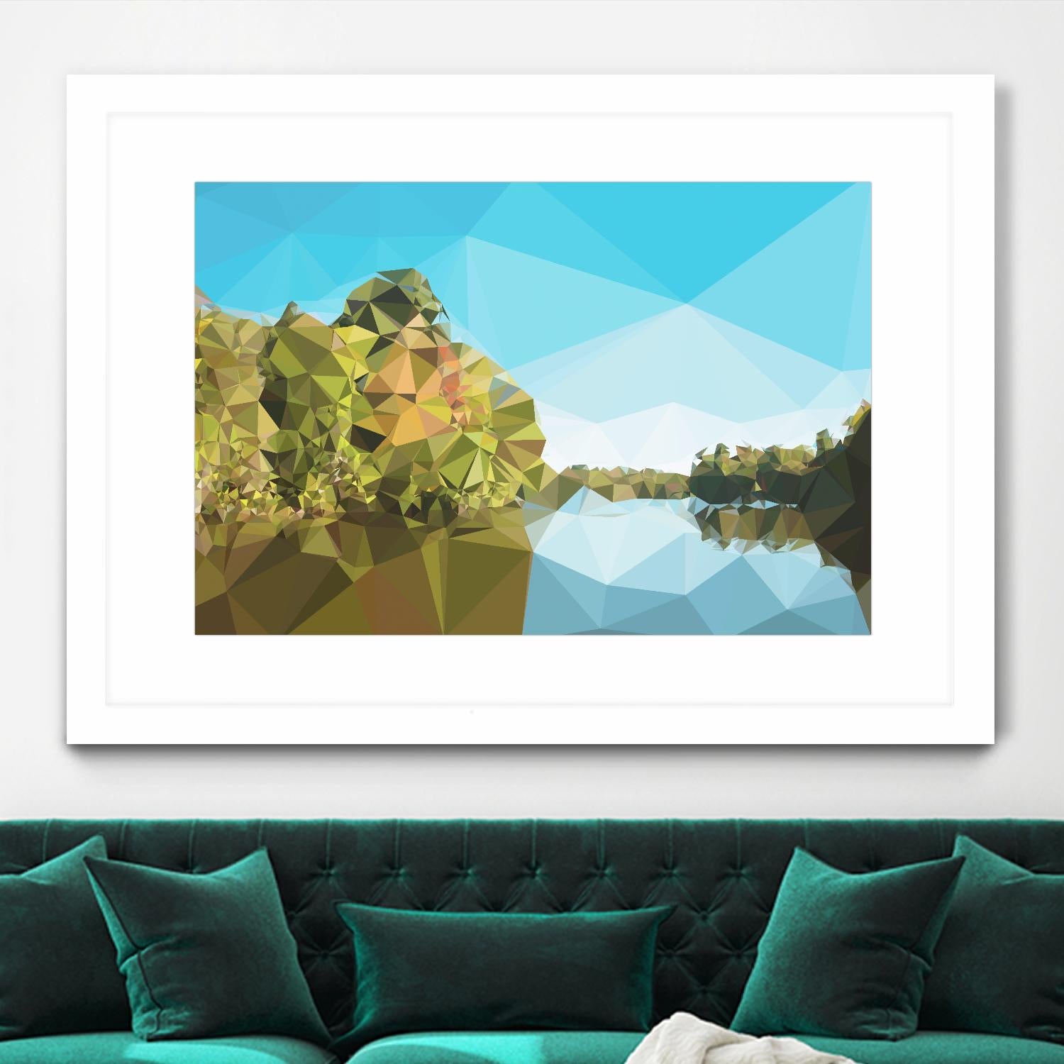 Fractal Lakeside by THE Studio on GIANT ART - green landscape