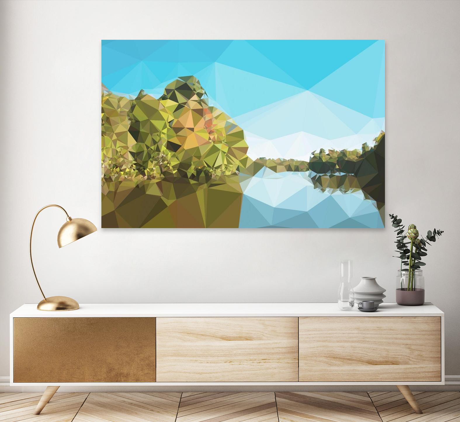 Fractal Lakeside by THE Studio on GIANT ART - green landscape