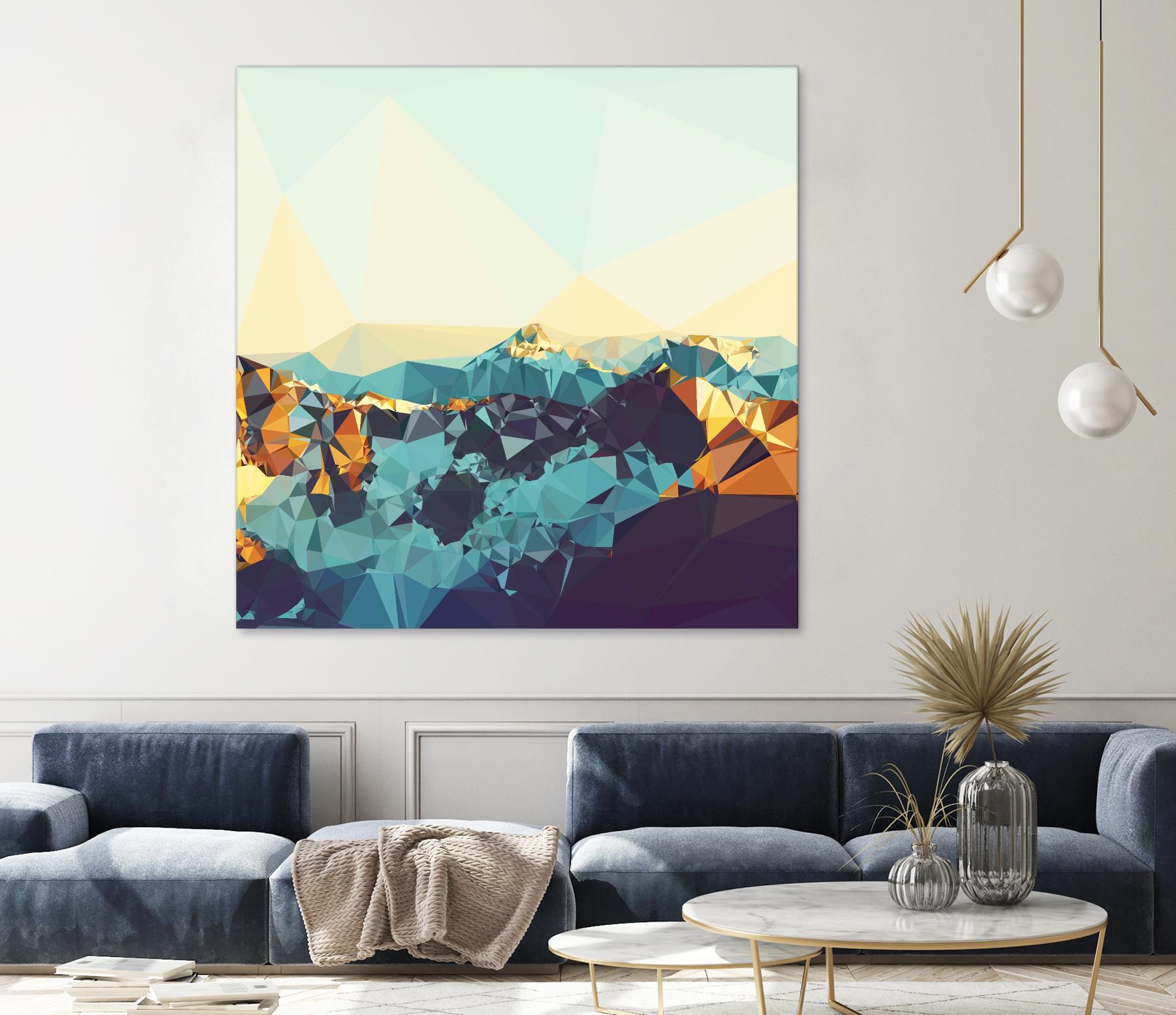Fractal Mountain Sunset by THE Studio on GIANT ART - brown contemporary