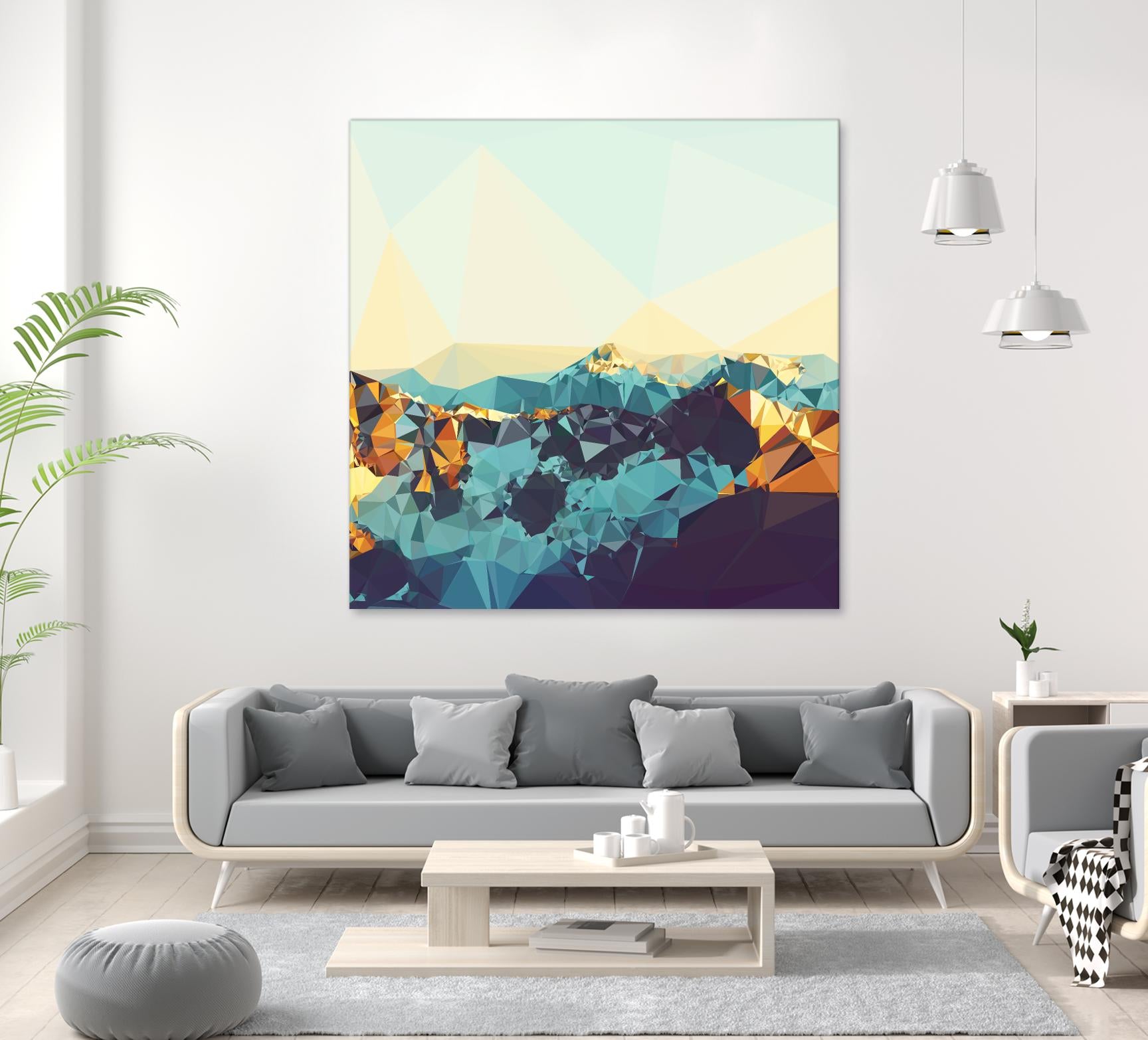 Fractal Mountain Sunset by THE Studio on GIANT ART - brown contemporary