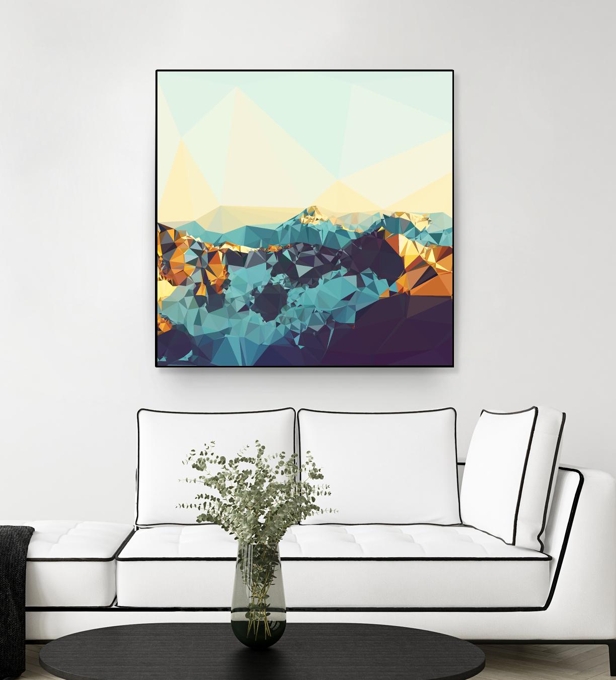 Fractal Mountain Sunset by THE Studio on GIANT ART - brown contemporary
