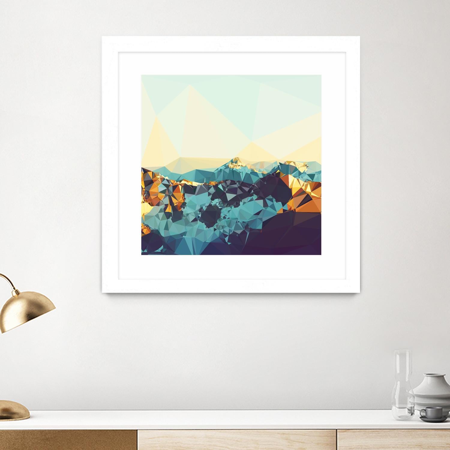Fractal Mountain Sunset by THE Studio on GIANT ART - brown contemporary