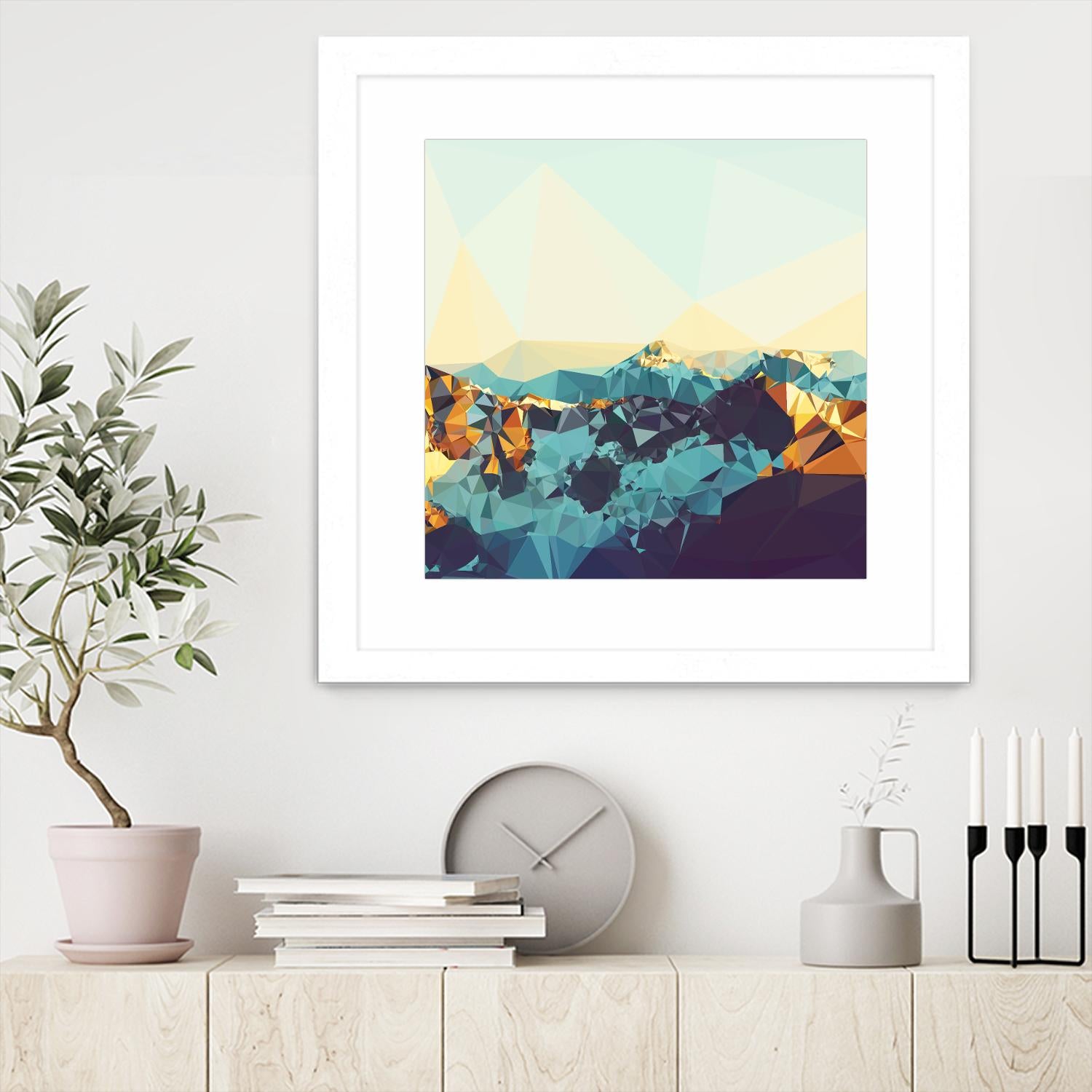 Fractal Mountain Sunset by THE Studio on GIANT ART - brown contemporary