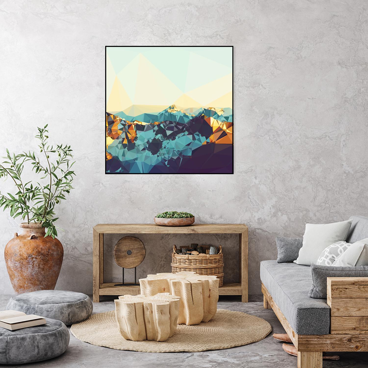 Fractal Mountain Sunset by THE Studio on GIANT ART - brown contemporary