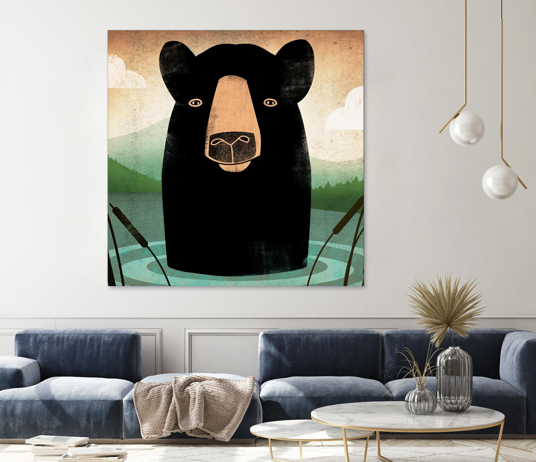 Skinny Dip Crop by Ryan Fowler on GIANT ART - blue animals