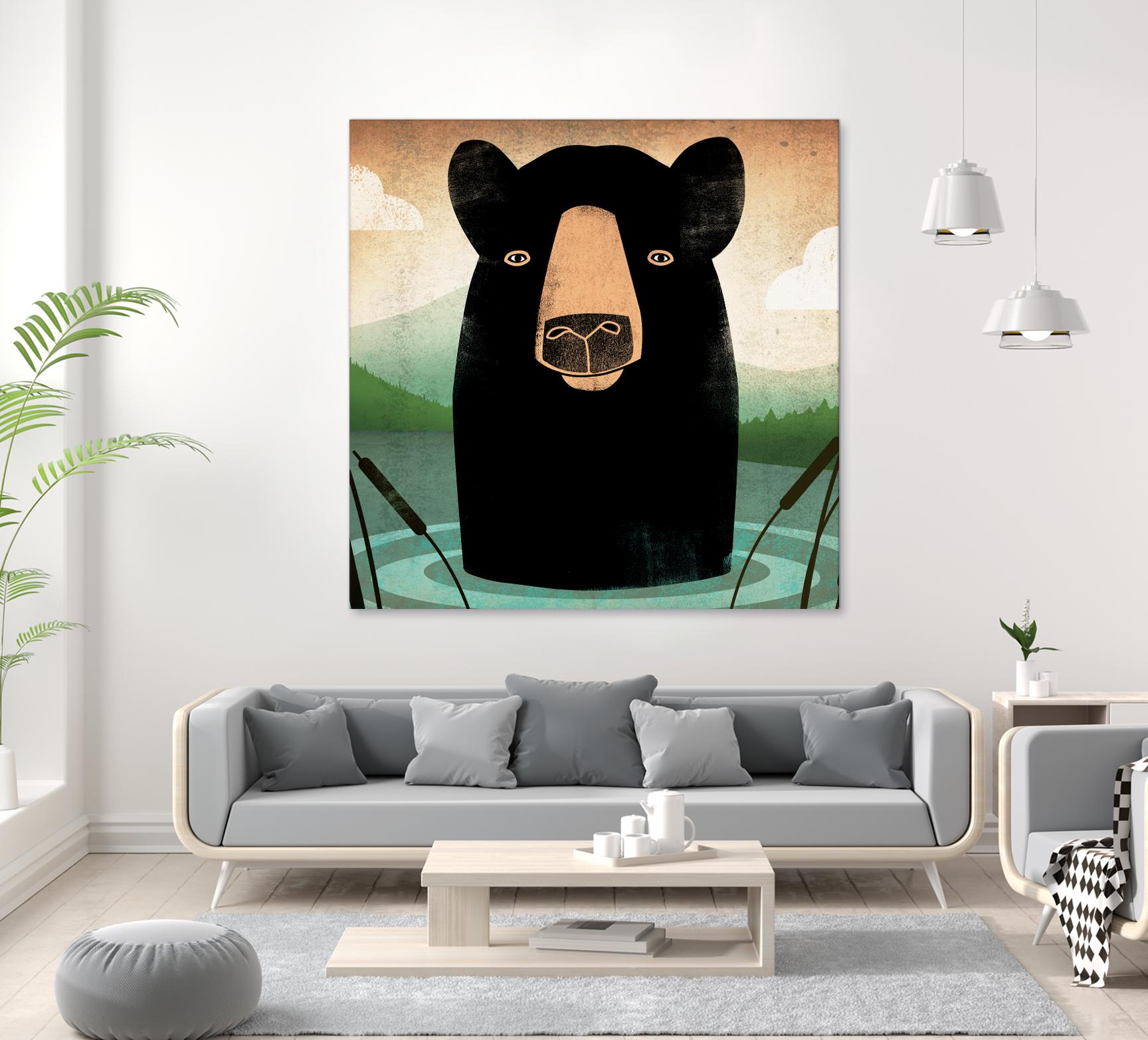 Skinny Dip Crop by Ryan Fowler on GIANT ART - blue animals