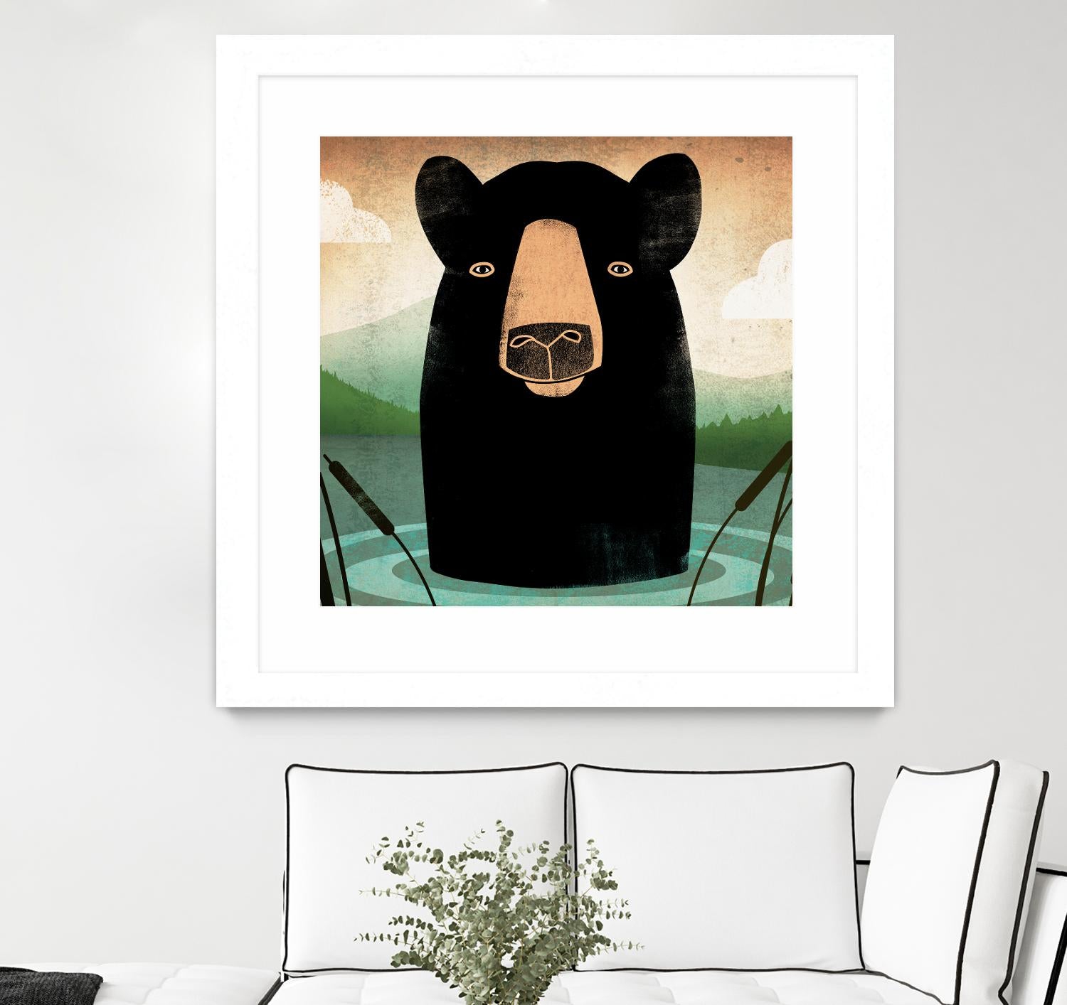 Skinny Dip Crop by Ryan Fowler on GIANT ART - blue animals