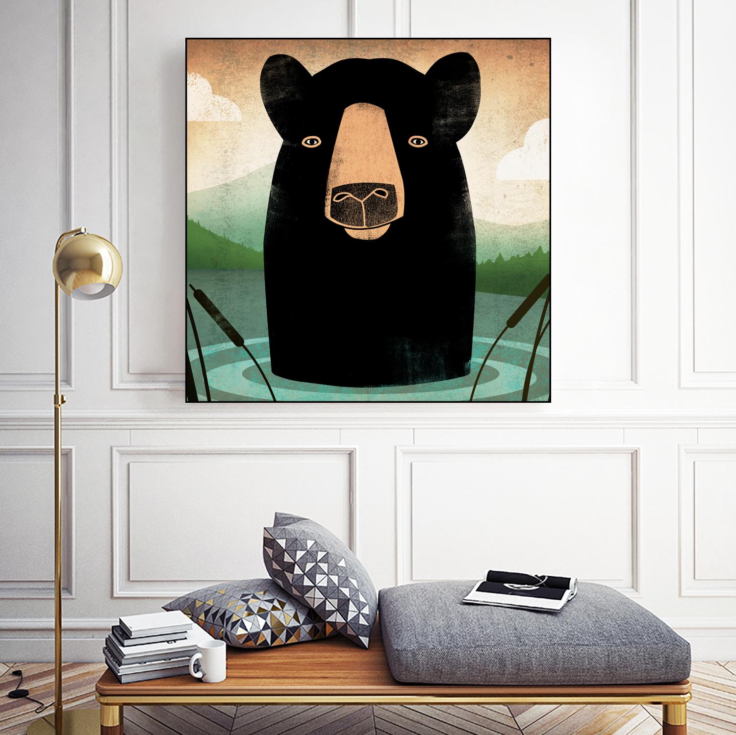 Skinny Dip Crop by Ryan Fowler on GIANT ART - blue animals