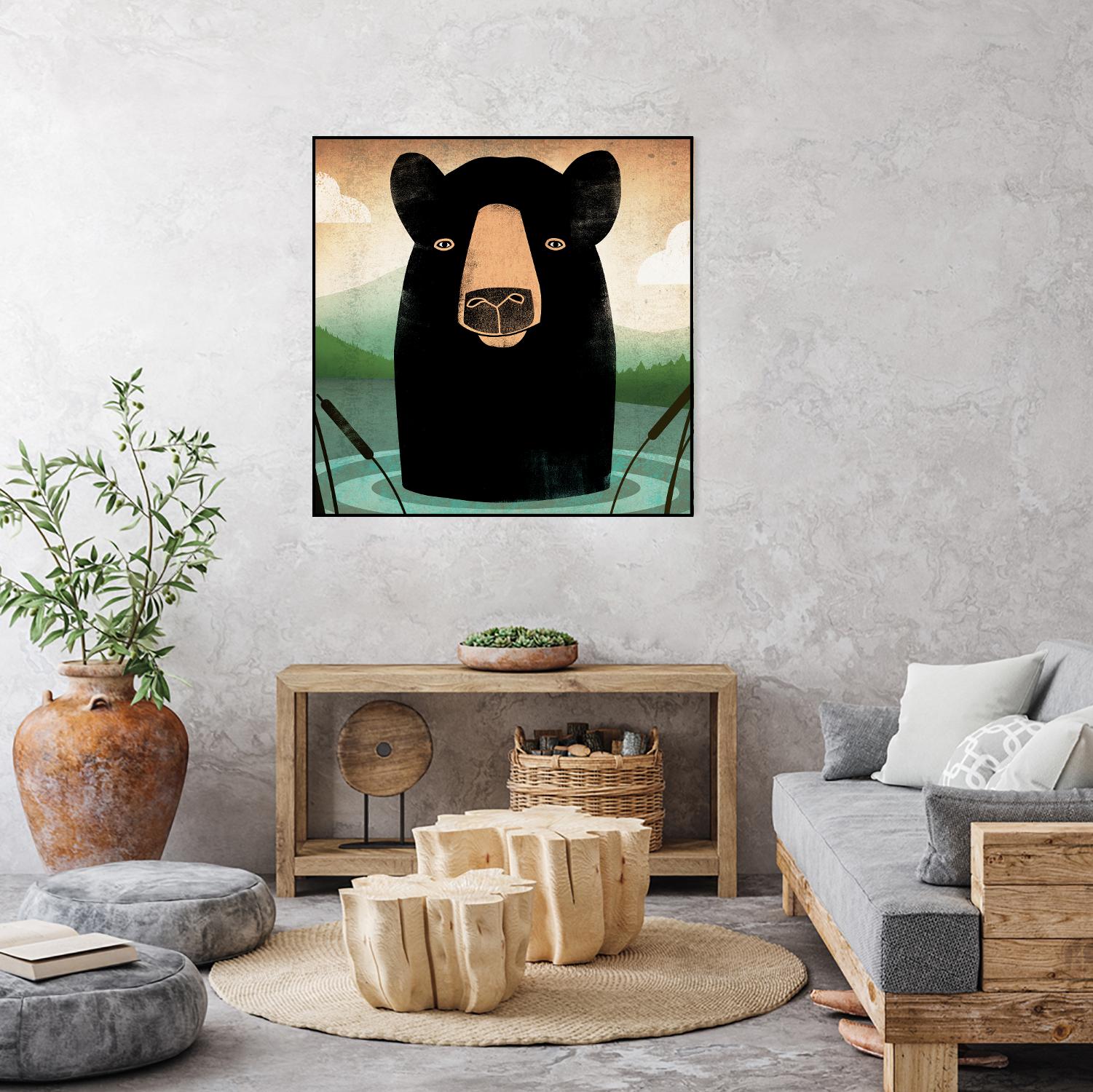 Skinny Dip Crop by Ryan Fowler on GIANT ART - blue animals