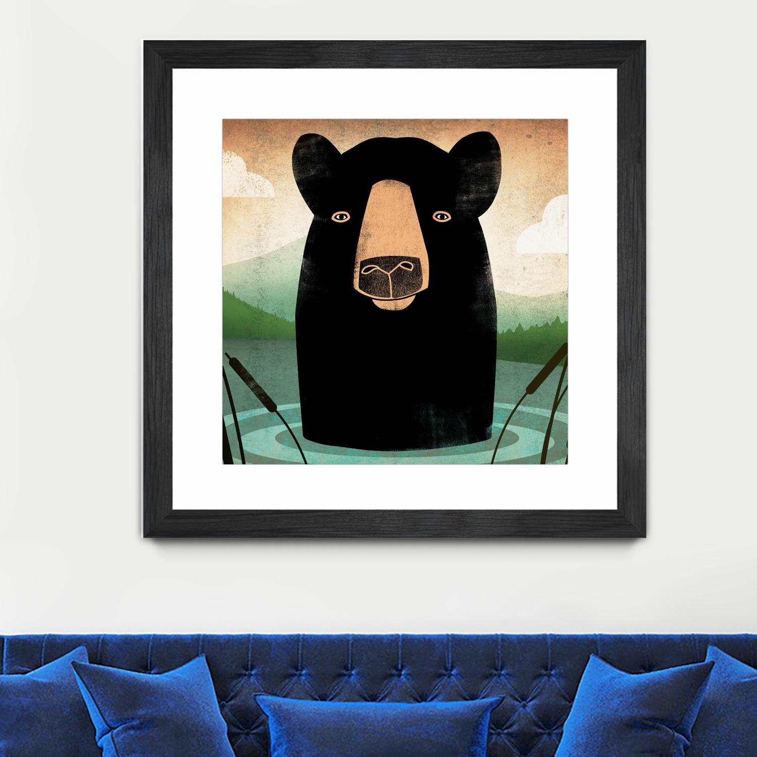 Skinny Dip Crop by Ryan Fowler on GIANT ART - blue animals