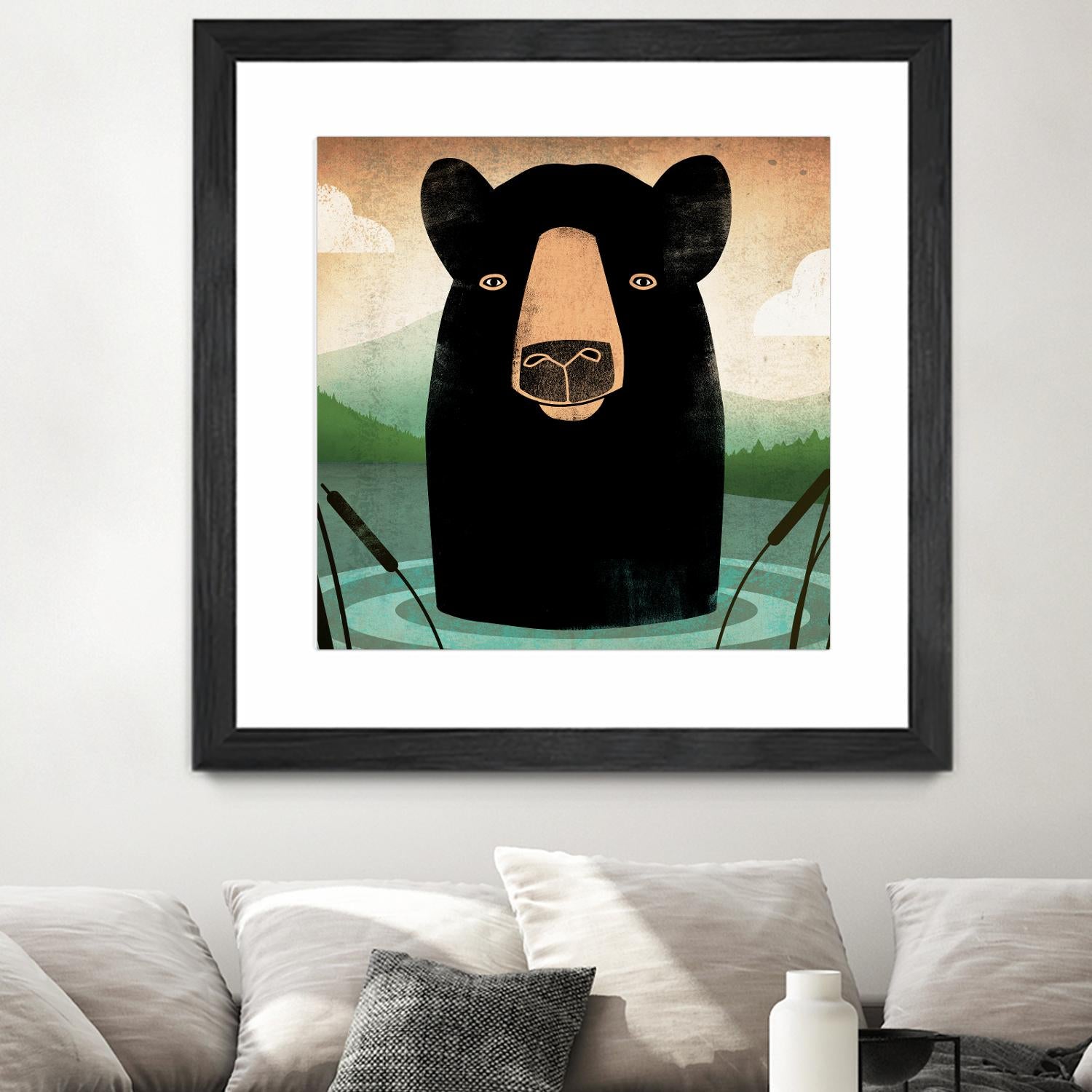 Skinny Dip Crop by Ryan Fowler on GIANT ART - blue animals