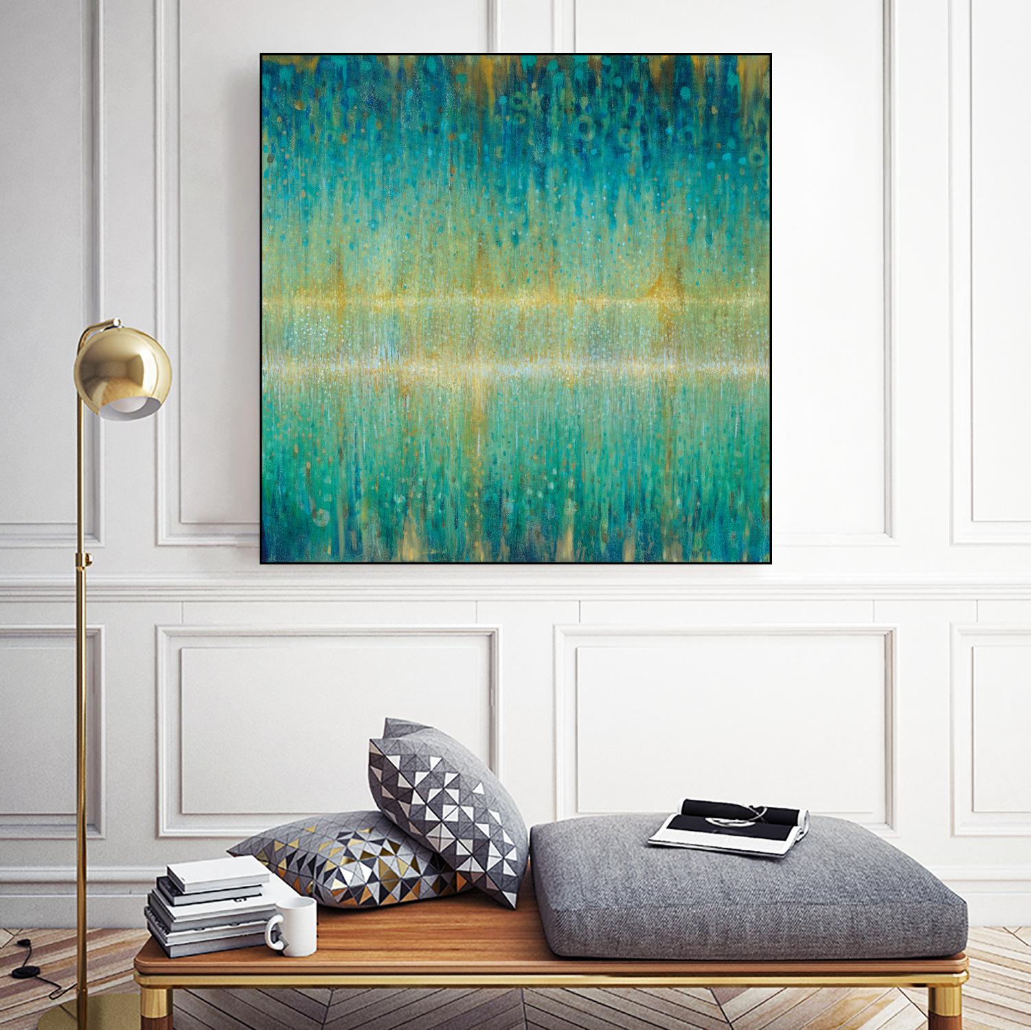 Rain Abstract I by Danhui Nai on GIANT ART - yellow abstract