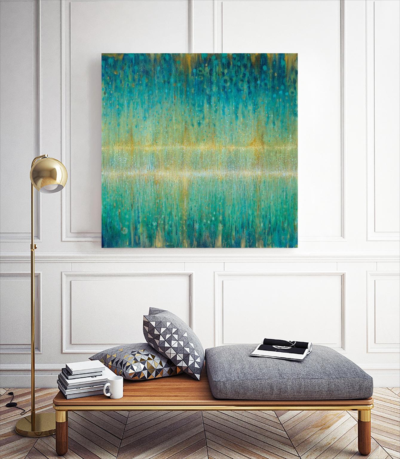 Rain Abstract I by Danhui Nai on GIANT ART - yellow abstract