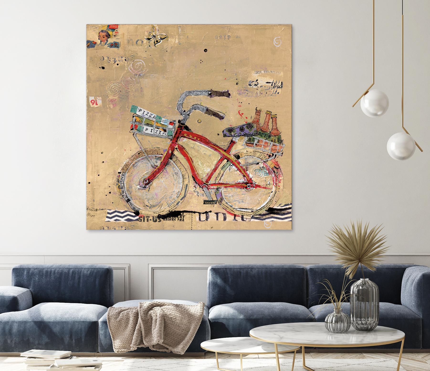 Pizza and Beer by Kellie Day on GIANT ART - beige leisure