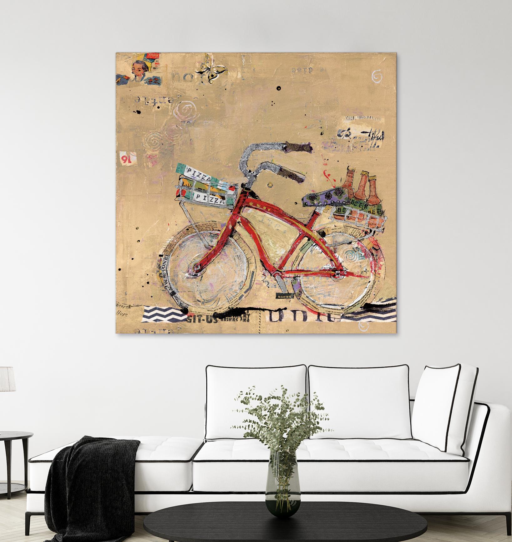 Pizza and Beer by Kellie Day on GIANT ART - beige leisure