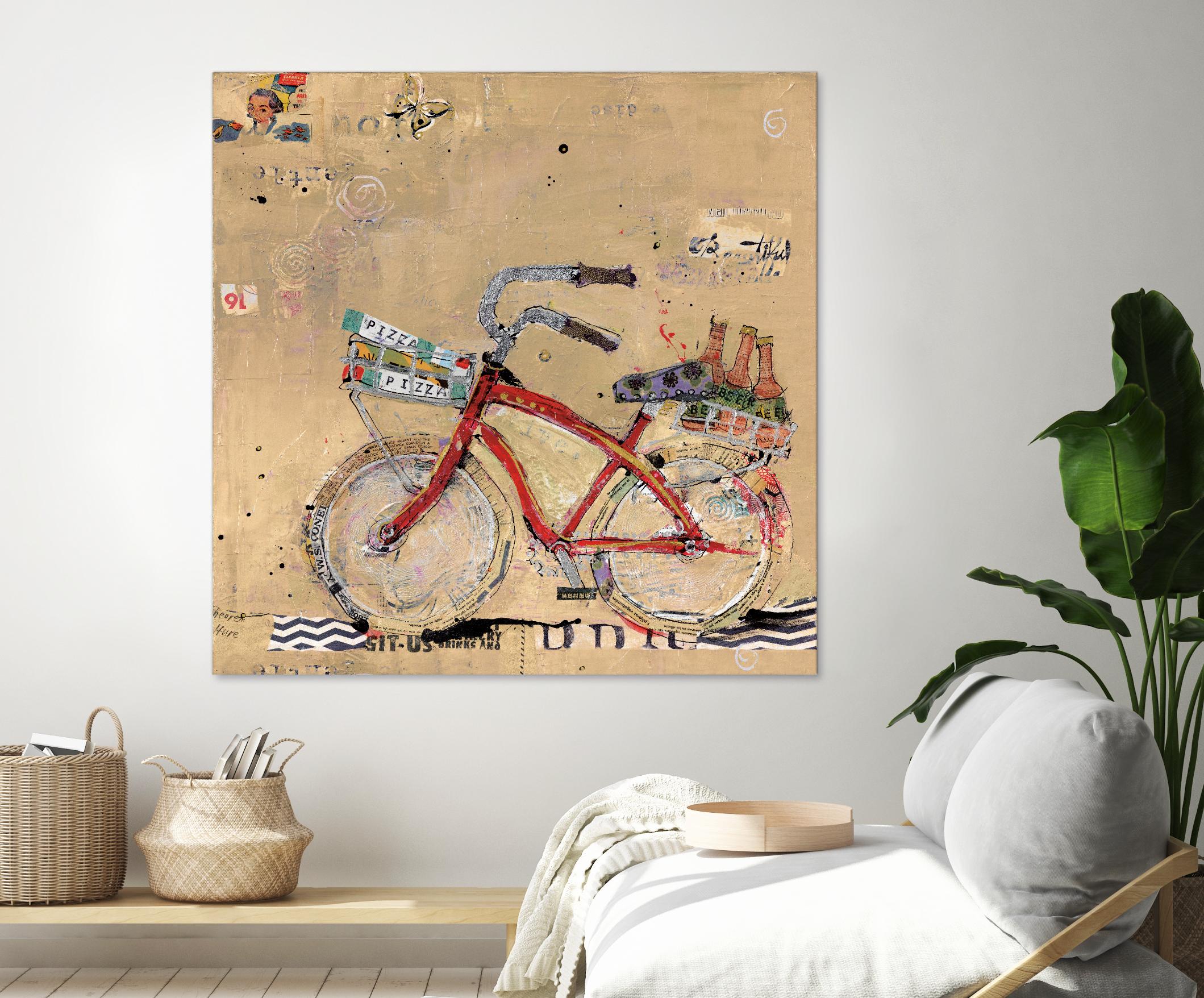 Pizza and Beer by Kellie Day on GIANT ART - beige leisure