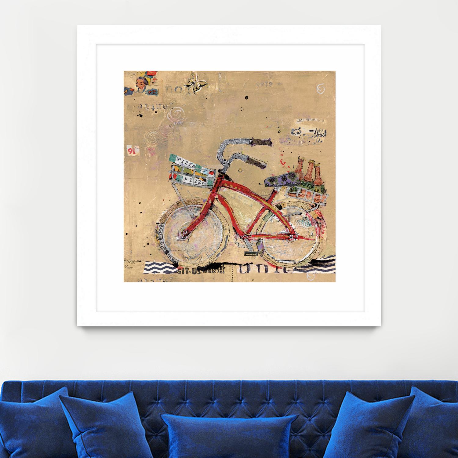 Pizza and Beer by Kellie Day on GIANT ART - beige leisure