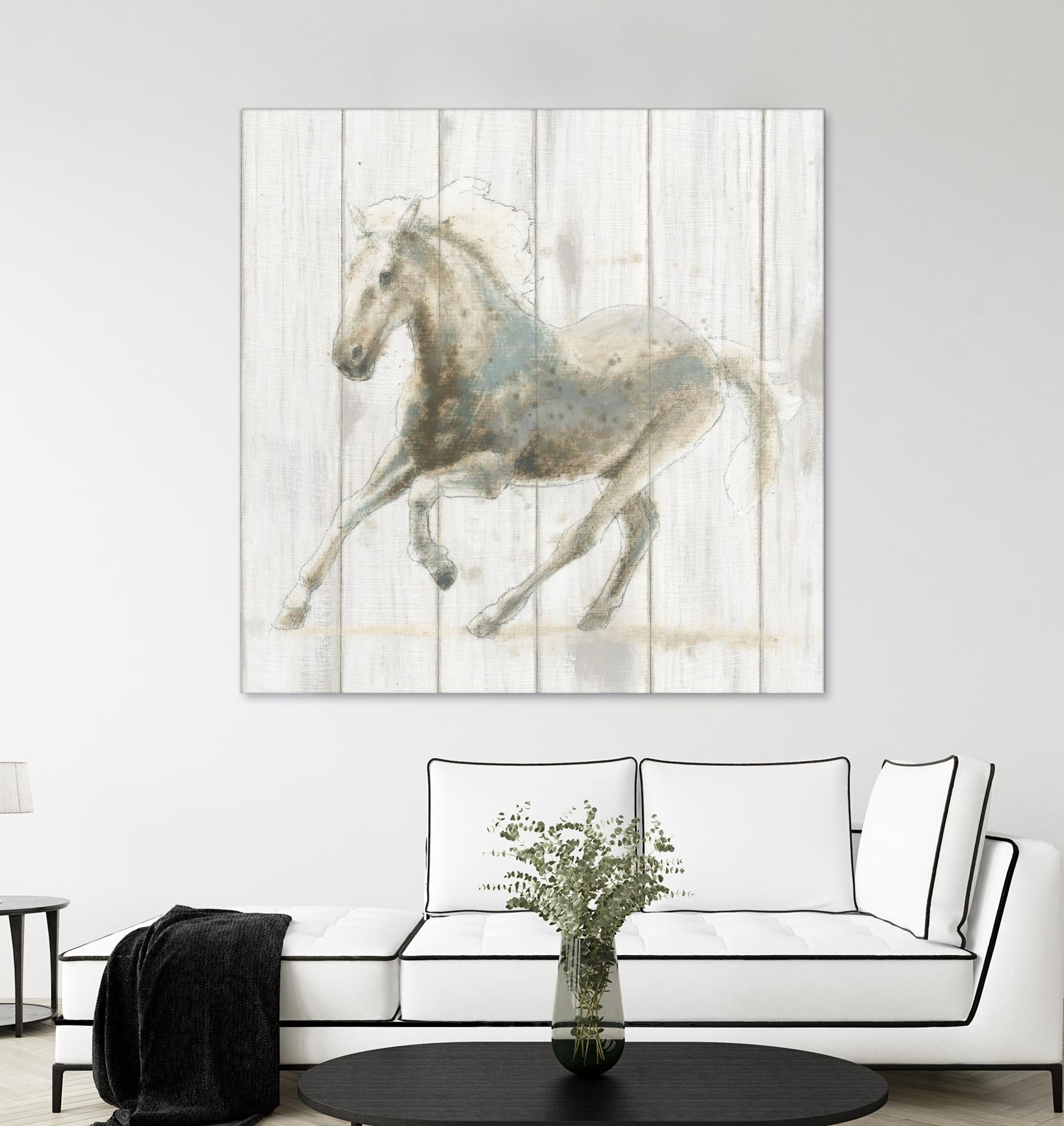 Stallion II on Birch by James Wiens on GIANT ART - grey animals