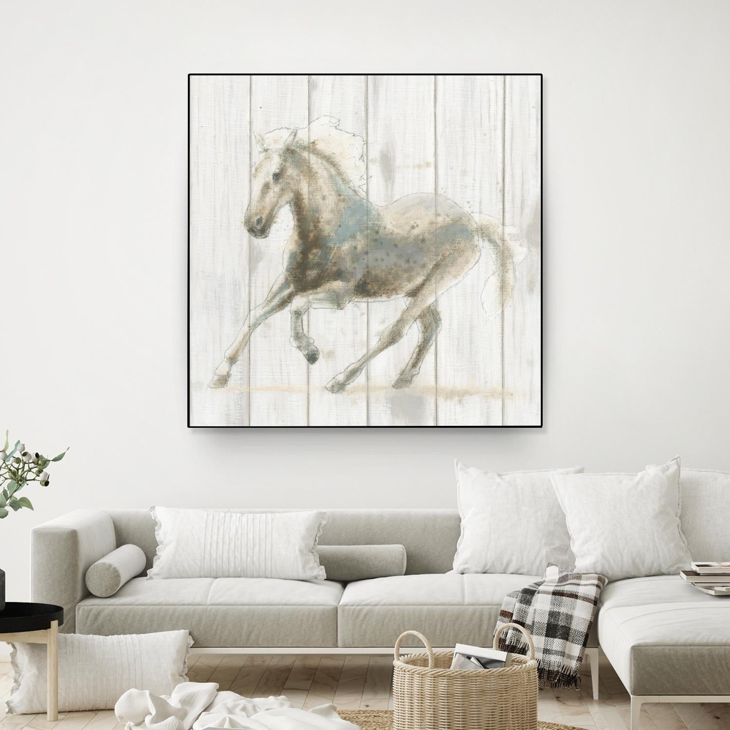 Stallion II on Birch by James Wiens on GIANT ART - grey animals