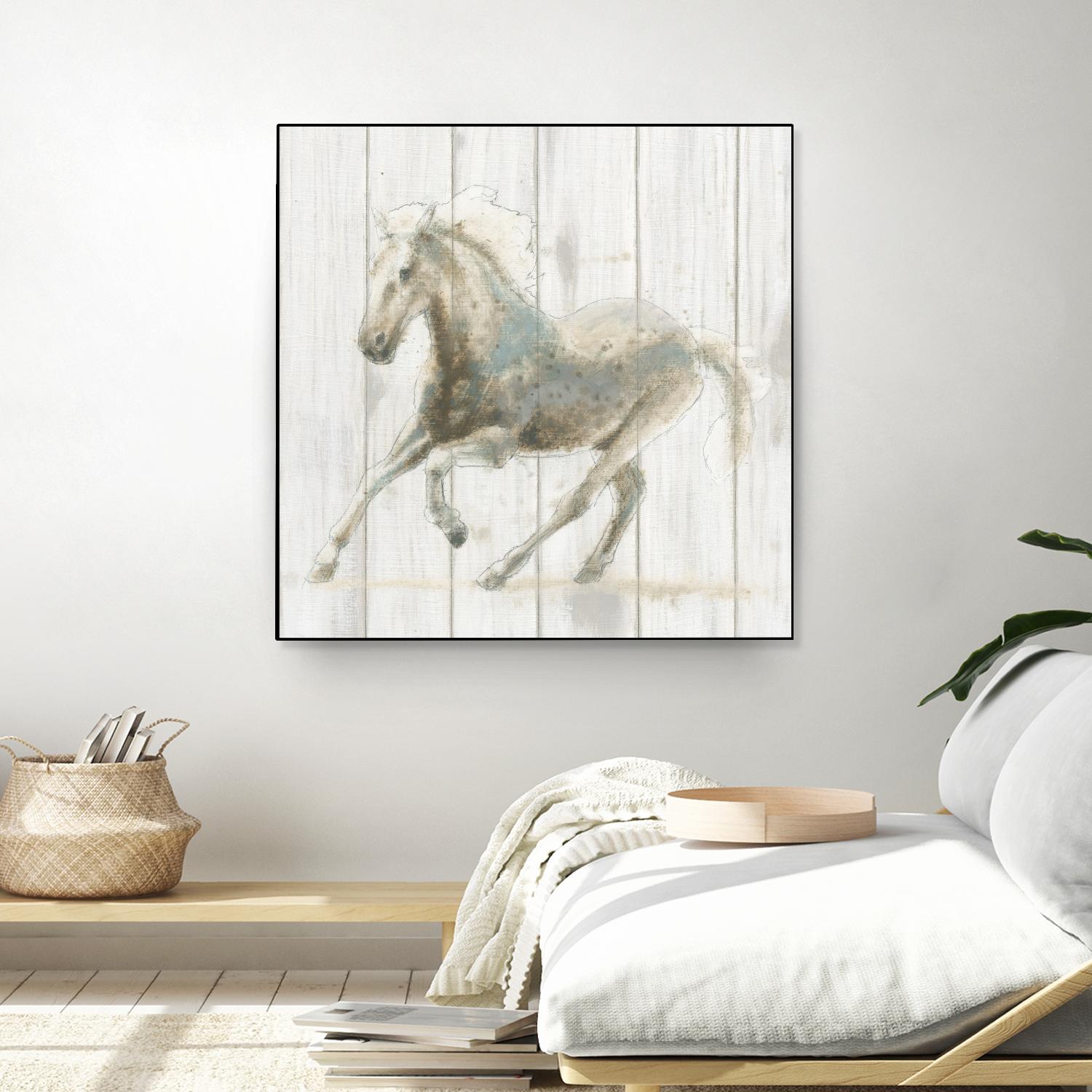 Stallion II on Birch by James Wiens on GIANT ART - grey animals
