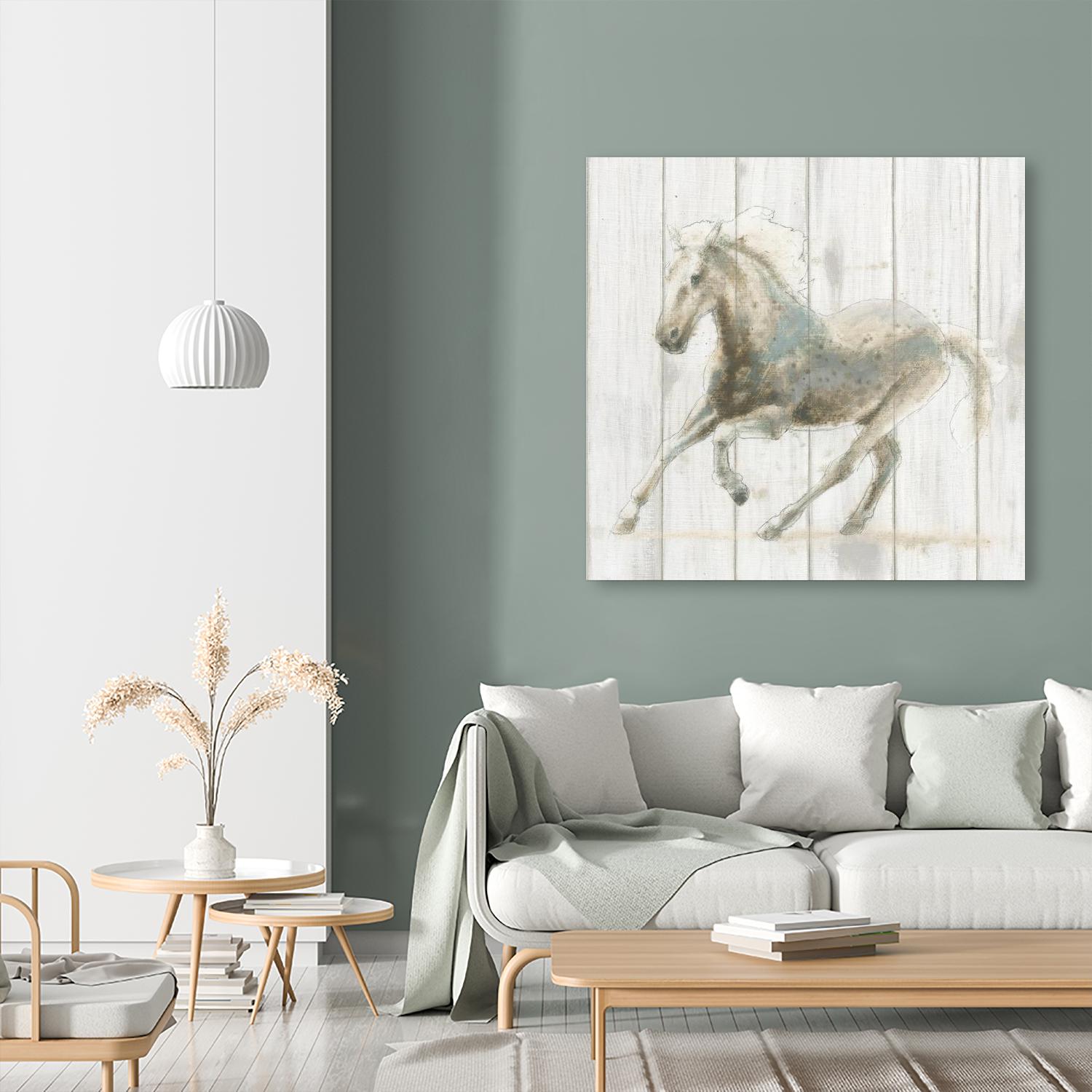Stallion II on Birch by James Wiens on GIANT ART - white animals horse