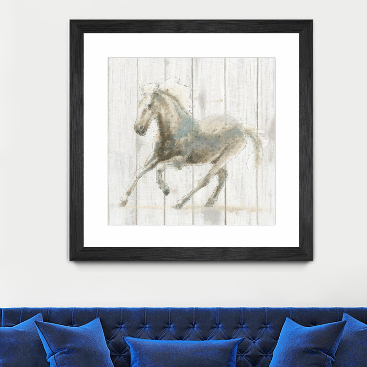 Stallion II on Birch by James Wiens on GIANT ART - grey animals