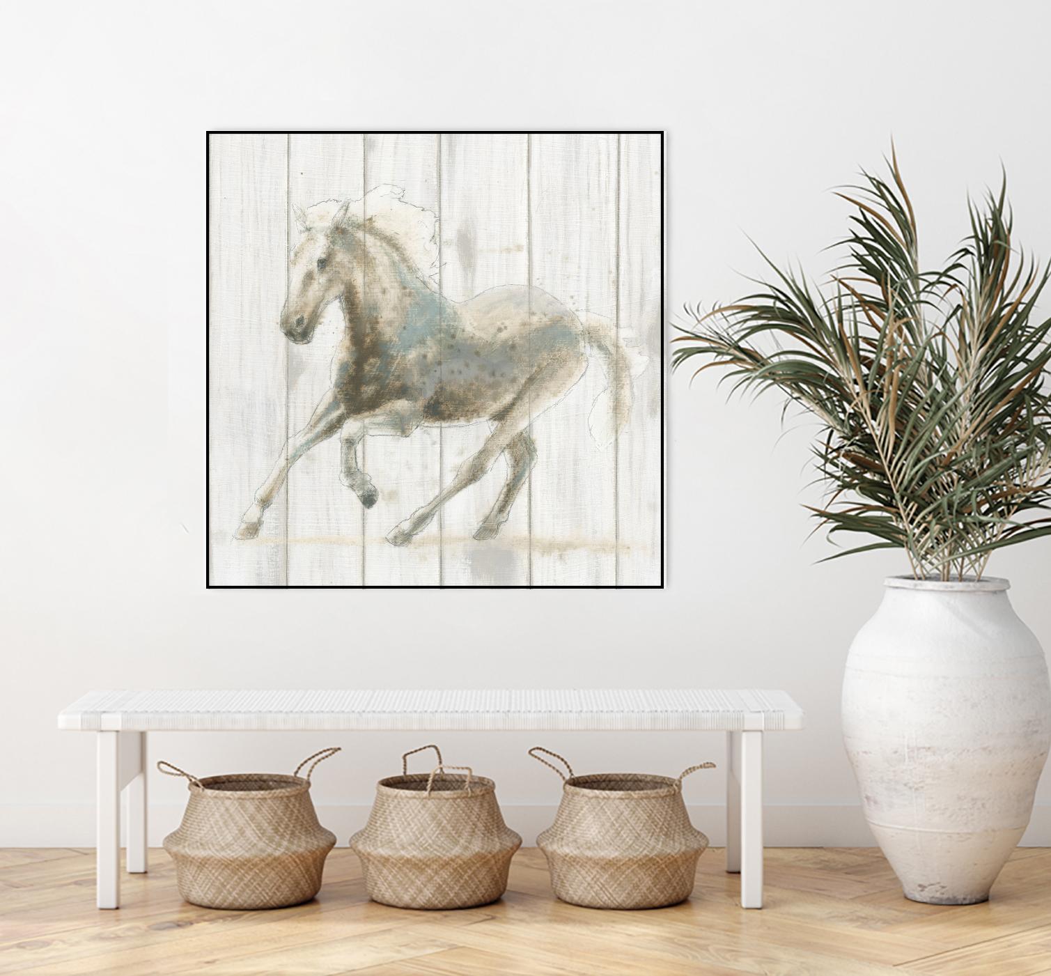 Stallion II on Birch by James Wiens on GIANT ART - grey animals