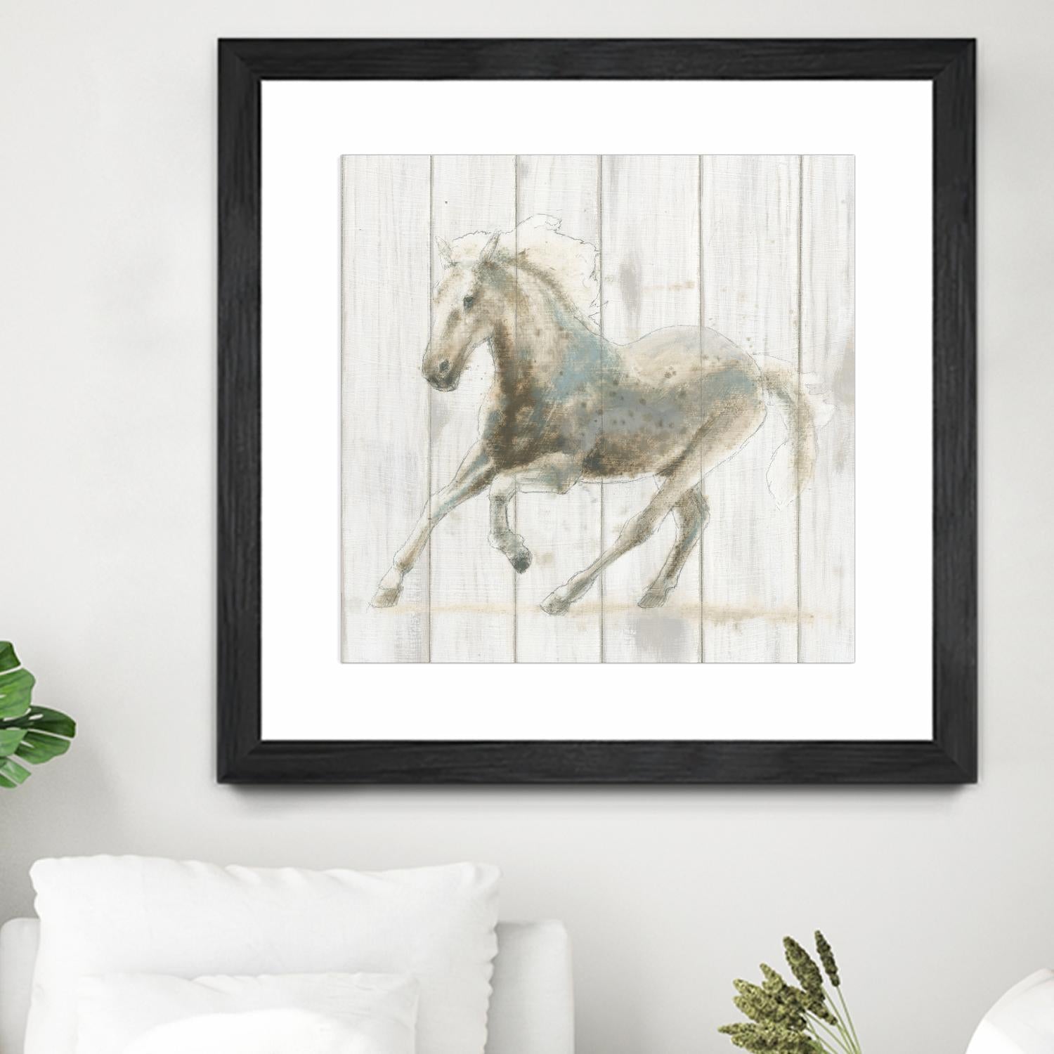 Stallion II on Birch by James Wiens on GIANT ART - grey animals