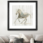 Stallion II on Birch by James Wiens on GIANT ART - grey animals