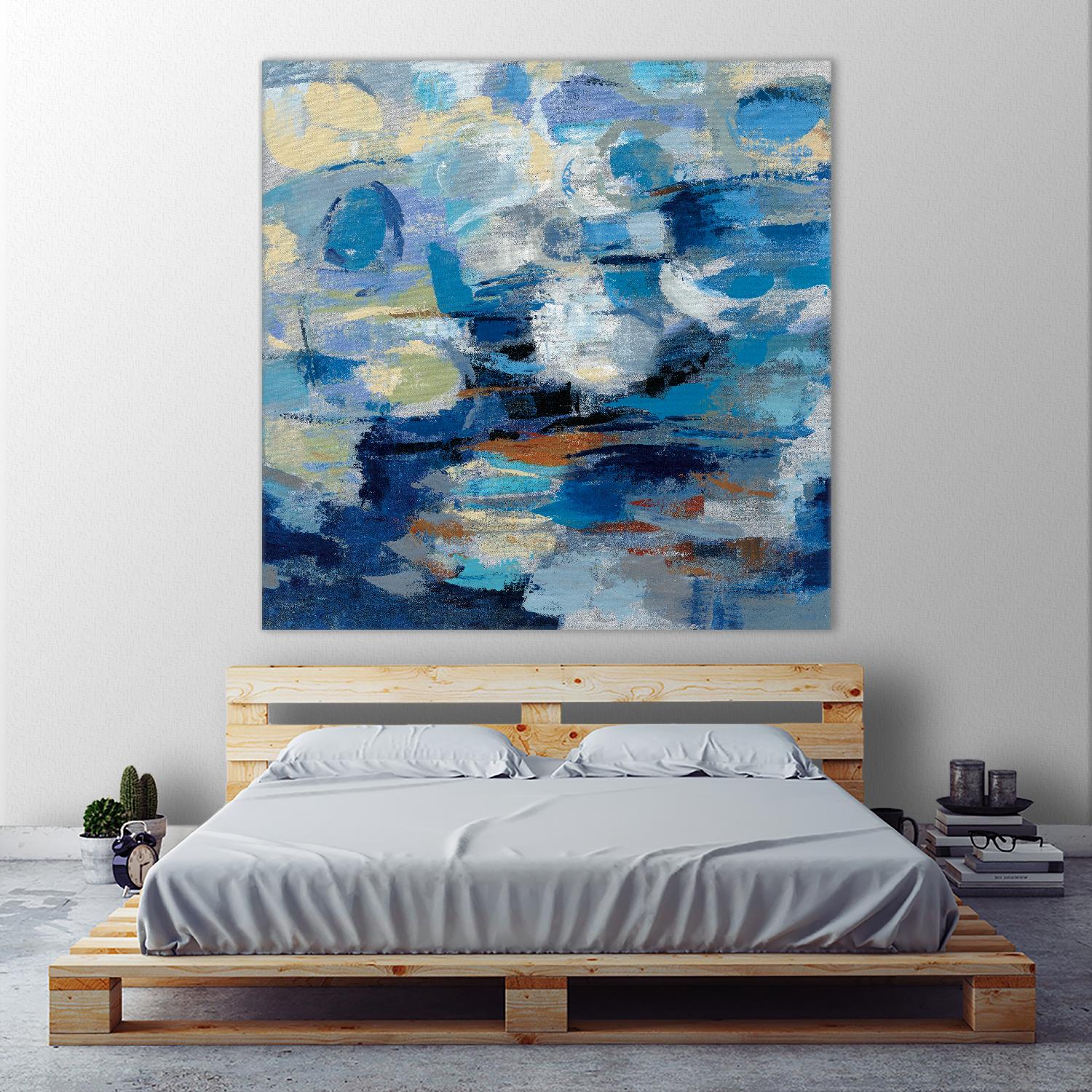 Ultramarine Waves I by Silvia Vassileva on GIANT ART - beige abstract