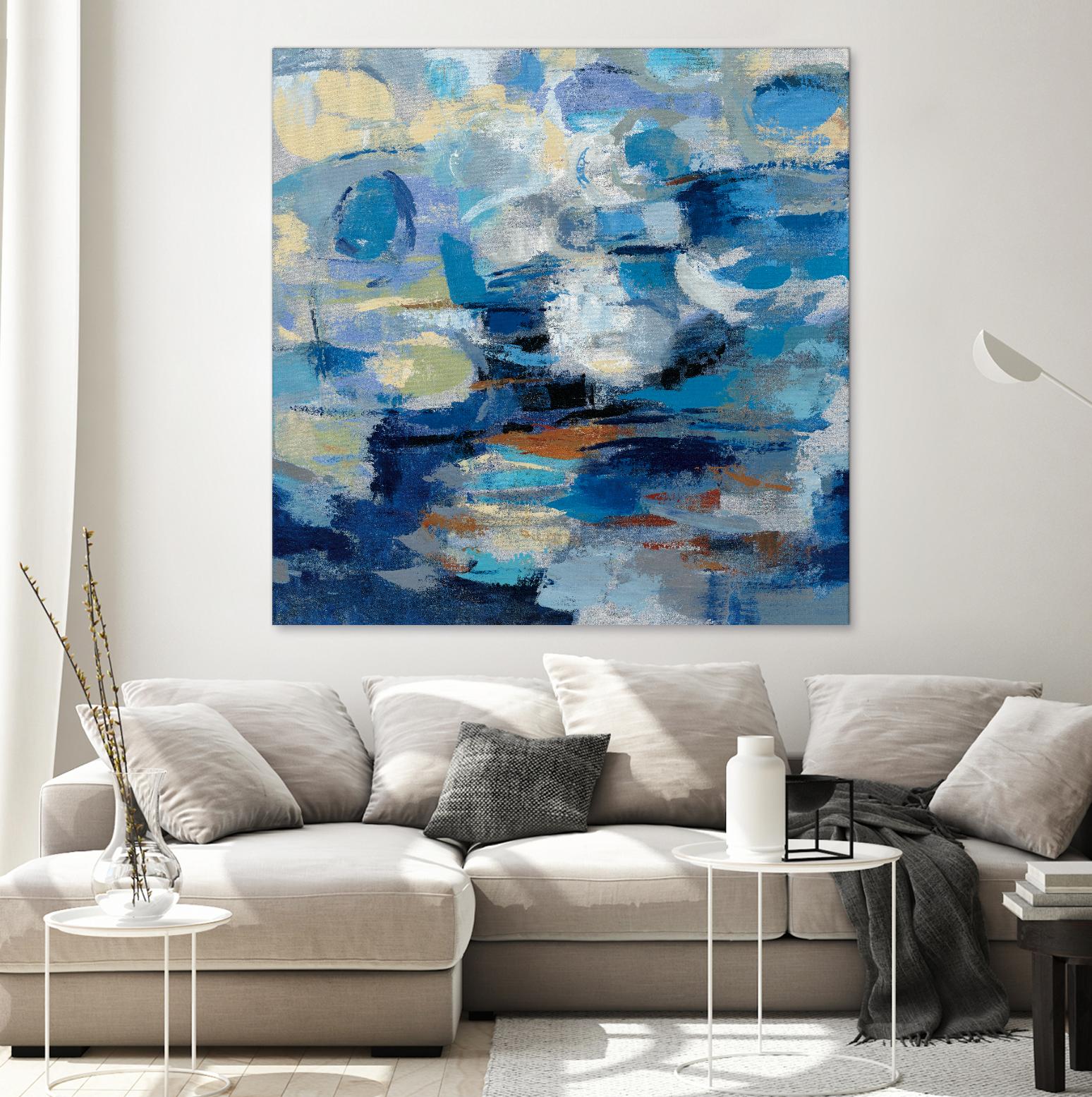 Ultramarine Waves I by Silvia Vassileva on GIANT ART - beige abstract