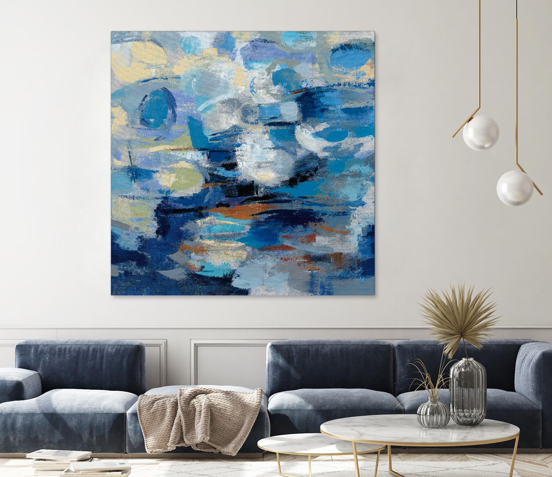 Ultramarine Waves I by Silvia Vassileva on GIANT ART - beige abstract