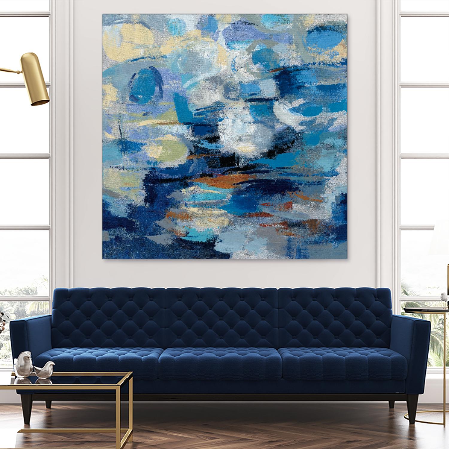Ultramarine Waves I by Silvia Vassileva on GIANT ART - beige abstract